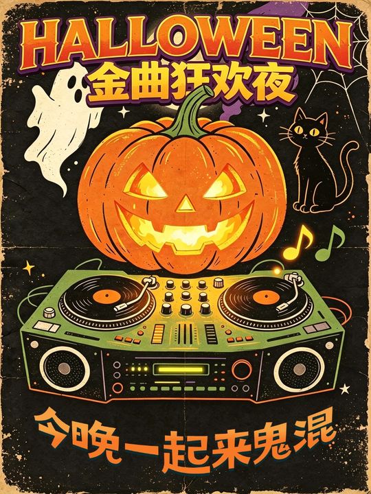 Poster for Retro Hits Halloween Party